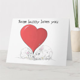 いくつかのバニーはあなたを愛しているビッグ赤いハートカード カード