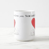 いくつかのバニーはあなたを愛しているビッグ赤いハートコーヒーマグ コーヒーマグカップ (中央)