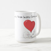 いくつかのバニーはあなたを愛しているビッグ赤いハートコーヒーマグ コーヒーマグカップ (正面右)
