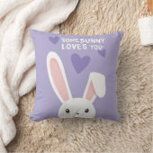 いくつかのバニーはあなたを愛するかわいいハートバレンタイン両面 クッション (ブランケット)