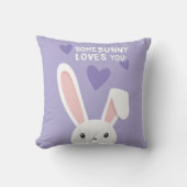 いくつかのバニーはあなたを愛するかわいいハートバレンタイン両面 クッション (正面)