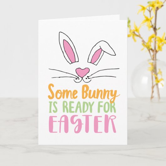 いくつかのバニーはイースタープンイースターバニーブの準備ができている カード (黄色い花)