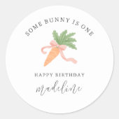 いくつかのバニーはモダン1シンプル歳の誕生日である ラウンドシール (正面)