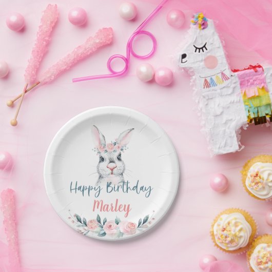 いくつかのバニーは誕生日を持っている、任意の年齢のパーティー ペーパープレート (パーティー)