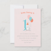 いくつかのバニーは1つのスイートパステル1st誕生日 招待状 (正面)