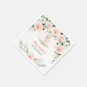 いくつかのバニーは1つのフローラピンクローゼラブラビットパーティー スタンダードカクテルナプキン (角)