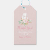 いくつかのバニーは1つのフローラ最初の誕生日ありがとう ギフトタグ (正面)