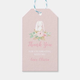 いくつかのバニーは1つのフローラ最初の誕生日ありがとう ギフトタグ