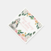 いくつかのバニーは1つのフローラ最初の誕生日 スタンダードカクテルナプキン (角)