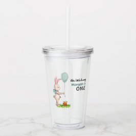 いくつかのバニーは1つの可愛いウサギのバルーン1st誕生日 アクリルタンブラー