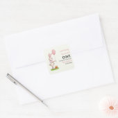 いくつかのバニーは1つの可愛いウサギのバルーン1st誕生日 スクエアシール (封筒)