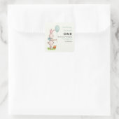 いくつかのバニーは1つの可愛いウサギのバルーン1st誕生日 スクエアシール (バッグ)