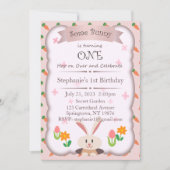 いくつかのバニーは1つの招待状、1番目の誕生日である 招待状 (正面)