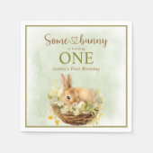 いくつかのバニーは1歳の誕生日である スタンダードカクテルナプキン (正面)