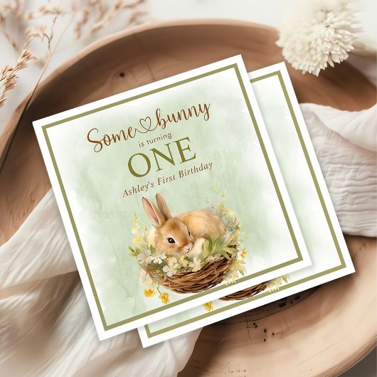 いくつかのバニーは1歳の誕生日である スタンダードカクテルナプキン