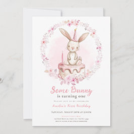 いくつかのバニーは、最初に一つの野生の花ピンクのウサギである 招待状