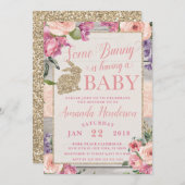 いくつかのバニーイースターベイビーシャワー招待状 招待状 (正面/裏面)