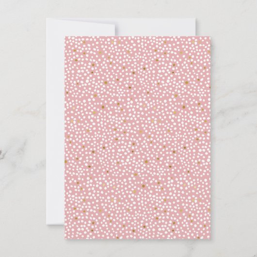 いくつかのバニーウォーターカラーピンク&金ゴールド誕生日パーティー 招待状 (裏面)