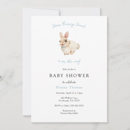 いくつかのバニースイートベビーシャワー招待状 招待状 (正面)