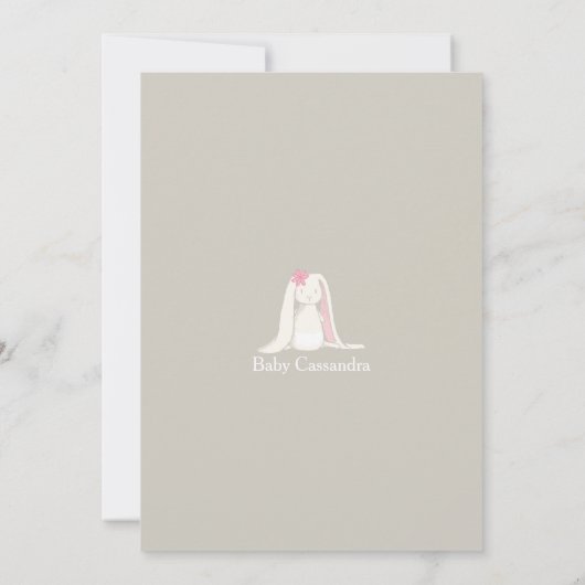 いくつかのバニースペシャルベビーシャワー招待状（灰色） 招待状 (裏面)