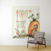 いくつかのバニーニンジン1st誕生日の水色 タペストリー (インサイチュ)