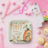 いくつかのバニーニンジン1st誕生日の水色 ペーパープレート (パーティー)