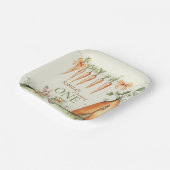 いくつかのバニーニンジン1st誕生日の水色 ペーパープレート (傾斜あり)