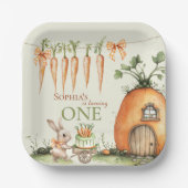 いくつかのバニーニンジン1st誕生日の水色 ペーパープレート (正面)