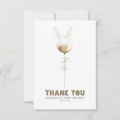 いくつかのバニーバルーンベビーシャワー小さいありがとう サンキューカード (正面)