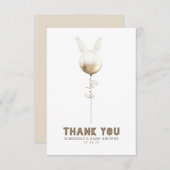 いくつかのバニーバルーンベビーシャワー小さいありがとう サンキューカード (正面/裏面)