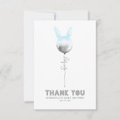 いくつかのバニーバルーンベビーシャワー小さいありがとう サンキューカード (正面)