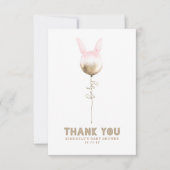 いくつかのバニーバルーンベビーシャワー小さいありがとう サンキューカード (正面)