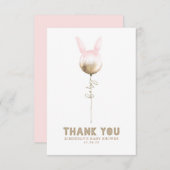 いくつかのバニーバルーンベビーシャワー小さいありがとう サンキューカード (正面/裏面)
