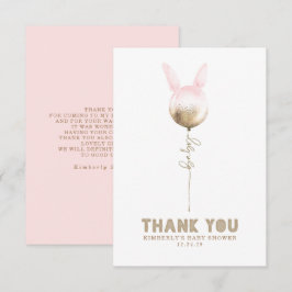 いくつかのバニーバルーンベビーシャワー小さいありがとう サンキューカード