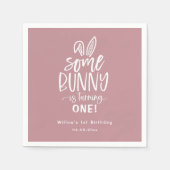 いくつかのバニーバースデーパーティナプキンス スタンダードカクテルナプキン (正面)