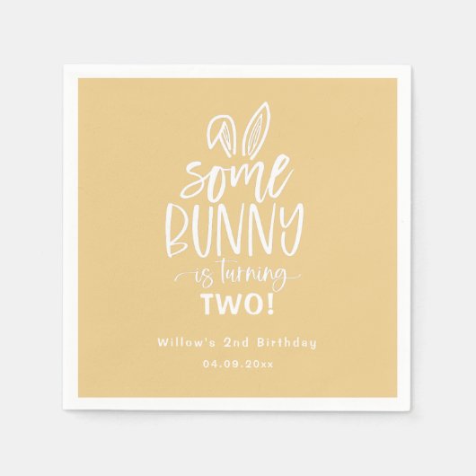 いくつかのバニーバースデーパーティナプキンス スタンダードカクテルナプキン (正面)