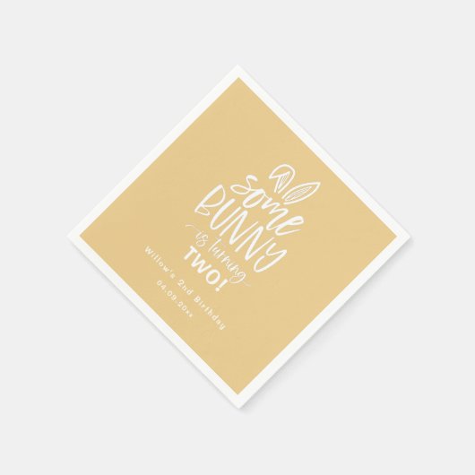 いくつかのバニーバースデーパーティナプキンス スタンダードカクテルナプキン (角)