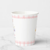 いくつかのバニーパステル春ピンクジンガム1st誕生日 紙コップ (左)