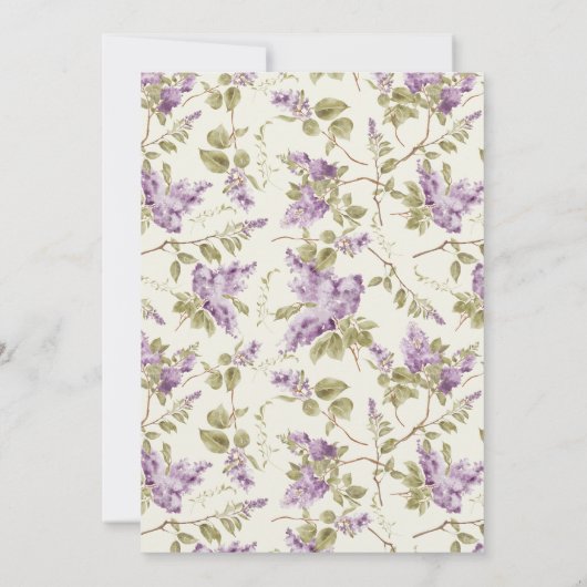 いくつかのバニーパープル薄紫フローラ1st誕生日 招待状 (裏面)