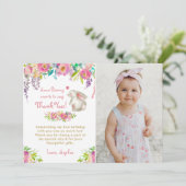 いくつかのバニーフラワーズ誕生日写真サンキューカード サンキューカード (スタンド正面)