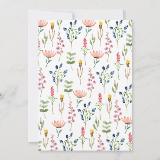 いくつかのバニーフローラウサギ赤ちゃんシャワー 招待状 (裏面)