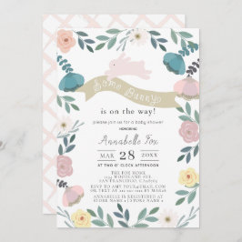 いくつかのバニーフローラガーデンガールベビーシャワー 招待状