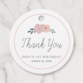 いくつかのバニーフローラガーデン1stバースデーピンク フェイバータグ (裏面)