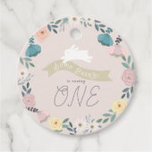 いくつかのバニーフローラガーデン1stバースデーピンク フェイバータグ (正面)