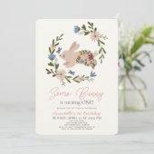 いくつかのバニーフローラリース1st誕生日 招待状 (スタンド正面)