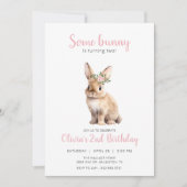 いくつかのバニーフローラ子供の誕生日パーティの招待状 招待状 (正面)