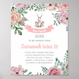 いくつかのバニーフローラ誕生日時間カプセルポスター ポスター