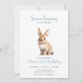 いくつかのバニーブルー子供の誕生日パーティの招待状 招待状 (正面)