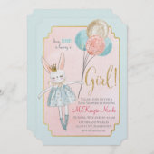 いくつかのバニーベビーシャワー招待状 招待状 (正面/裏面)