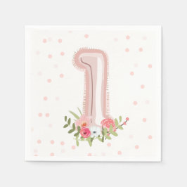 いくつかのバニーペーパーナプキン最初のピンクの女の子イースター スタンダードカクテルナプキン